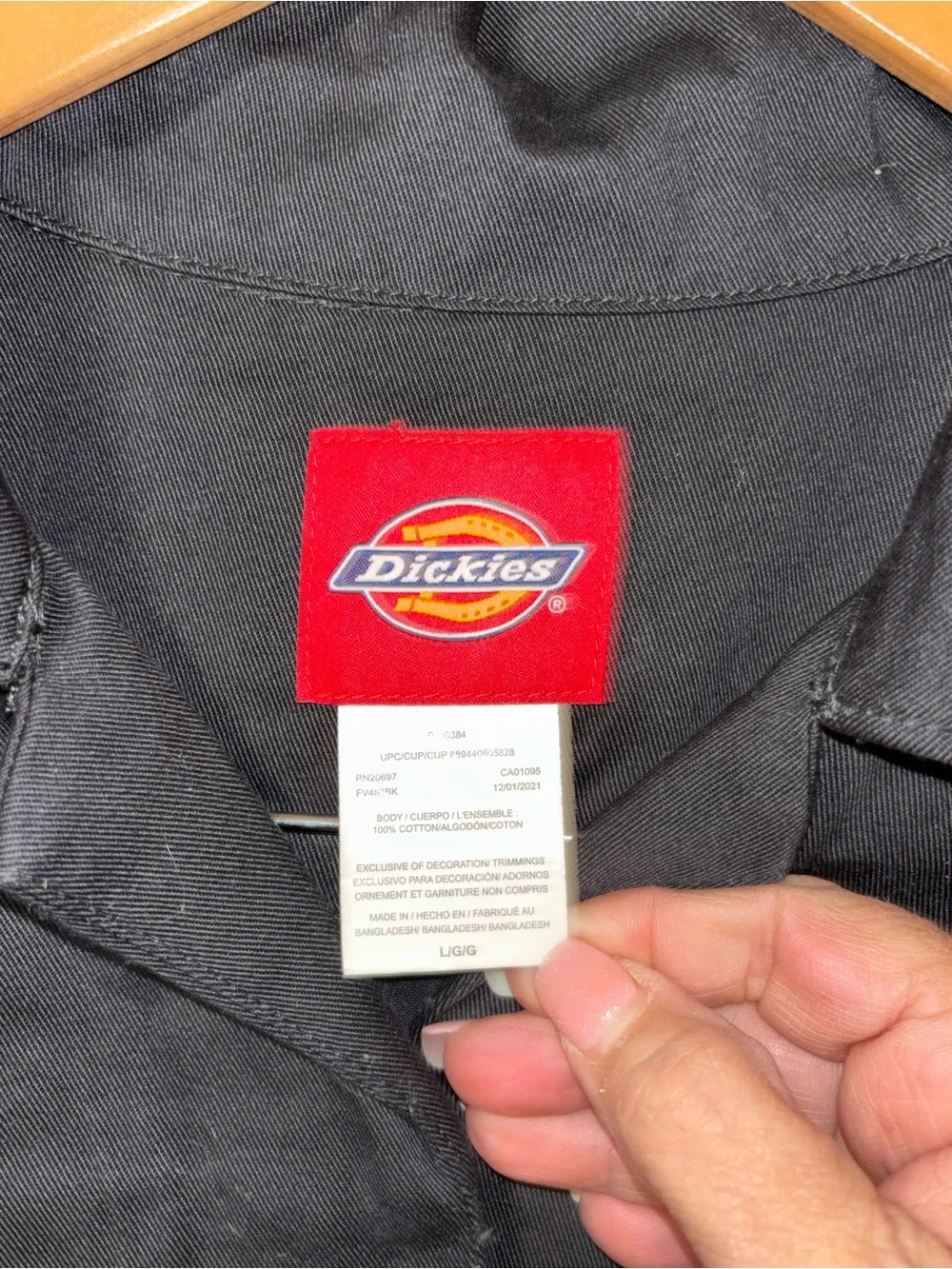 Dickies Black Work Coverall Jumpsuit Large - Picture 7 of 13